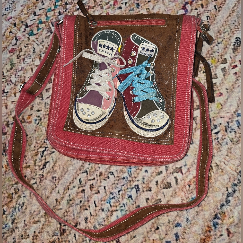 Colorful Sneaker Design Crossbody Bag
